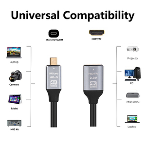 हाई स्पीड 18 जीबीपीएस सपोर्ट 4k60 <span class=keywords><strong>hdmi</strong></span> महिला केबल गोपो हीरो 7 6 5 4 के साथ संगत है। - Product Image 5