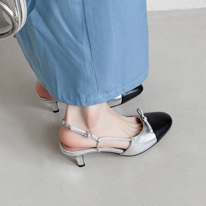 Escarpins pour femme en cuir <span class=keywords><strong>de</strong></span> vache véritable, à bout pointu, avec nœud, talon chaton, semelle intérieure en peau <span class=keywords><strong>de</strong></span> mouton souple, pour le bureau - Product Image 4