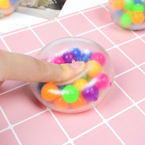 2025 New Product Colorful TPR <b>Beads</b> Stress Relief Pressure <b>Silicone</b> and Plastic Stress Ball Decompression Toys for Kids - Product Image 4