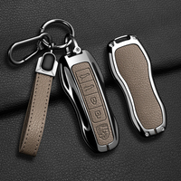 Étui de protection pour clé de voiture en alliage de zinc et cuir pour Porsche Panamera Spyder Carrera Macan Boxster Cayman Cayenne 911 970 981 991