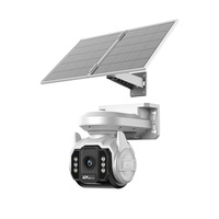 Caméra CCTV solaire 4G avec carte SIM, grand angle, détection de mouvement, vision nocturne, haut-parleur intégré, batterie 10400mAh, double éclairage 6 lampes