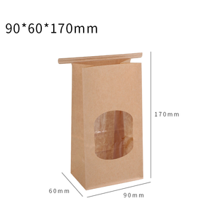 Hot Bán Nâu Cửa Sổ Giấy <span class=keywords><strong>Kraft</strong></span> Tin Tie Bao Bì Túi Cho Thực Phẩm Bánh Mì Cookie Bánh Pizza Sushi Sữa Với Biểu Tượng Tùy Chỉnh In - Product Image 5