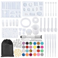 Kit de moulage en résine UNIMOULD DIY - Silicone de qualité alimentaire écologique pour la fabrication de bijoux, compatible lave-vaisselle, comprend des moules en silicone