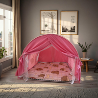 Tente de princesse portable d'intérieur pour filles Belle maison en coton rose Abri spatial secret pour enfants