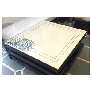 Tableros de Mesa de Centro Cuadrados con Incrustaciones de Mármol Hechos a Mano - Product Image 1