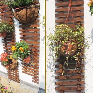 <span class=keywords><strong>Treillis</strong></span> en bois support mural pour <span class=keywords><strong>jardinière</strong></span> intérieur extérieur support Vertical décoration murale pour jardin Air plante Pots de fleurs jardinières - Product Image 6