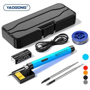 YAOGONG Baterí<span class=keywords><strong>a</strong></span> USB 3,7 V 8W Pantalla digital Mini Alambre de soldadura de <span class=keywords><strong>estaño</strong></span> Recargable Kit de <span class=keywords><strong>soldador</strong></span> eléctrico portátil inalámbrico - Product Image 2