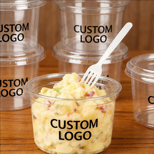 Vasos de Plástico Transparente para Ensalada de Frutas de 24 oz y 16 oz, Recipientes Desechables de Alta Calidad para Frutas - Product Image 2