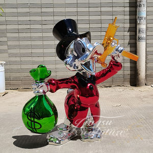 Escultura de Pato Scrooge de Diseño Personalizado para Decoración de Interiores, Esculturas de Pato, Escultura de Resina Galvanizada - Product Image 3