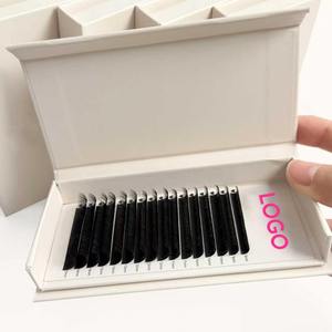 Extension ciglia in fibra PBT coreana Easy Fan Cashmere 0.05 0.07 <span class=keywords><strong>C</strong></span> D, nere opache, con etichetta privata, all'ingrosso - Product Image 1