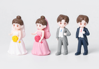 Mini figurine de couple en résine, décoration pour fête de fiançailles, demande en mariage, mariage, douche nuptiale, mariée, marié, cupcake, cadeau romantique