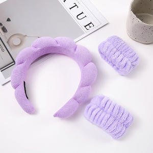 Ensemble de 3 bandeaux pour cheveux Mauri Twisted Bubble faits à la main, design géométrique, antidérapants, pour le lavage du visage, le maquillage et le spa, pour femmes - Product Image 4