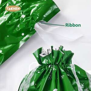 YACHEN Sacs d'emballage de cadeaux de Noël 30 pièces + 30 sacs d'emballage de cadeaux de Noël avec cordon de serrage en vrac - Product Image 2