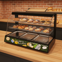 Vitrine chauffante électrique pour aliments chauds avec une capacité de 50 L, contrôle de la température de 60 à 80 °C pour les chaînes de restauration rapide