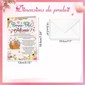 Cadeau original pour grand-mère, carte avec enveloppe, cadeau pour la fête des grand-mères, carte de vœux joyeuse, stylo à bille, grand-mère TAime, encre noire - Product Image 2