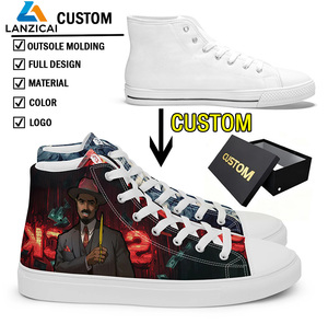 Vente en gros usine, MOQ 1 pièce, baskets décontractées personnalisées pour hommes, chaussures de skate en toile respirante pour hommes - Product Image 1