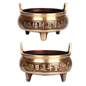 Quemador de incienso grande de bronce, estilo Xuande, de tres patas, con doble asa, estilo antiguo, de cobre puro, para budistas. - Product Image 5