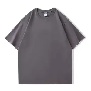 봄 여름 새로운 헤비급 100% 면 느슨한 빈티지 T 셔츠 사용자 정의 남성 빈티지 대형 티셔츠