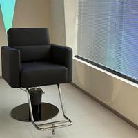 Chaise de barbier professionnelle en acier inoxydable, très vendue, avec siège en similicuir, repose-pieds amovible, réglable, design moderne et minimaliste