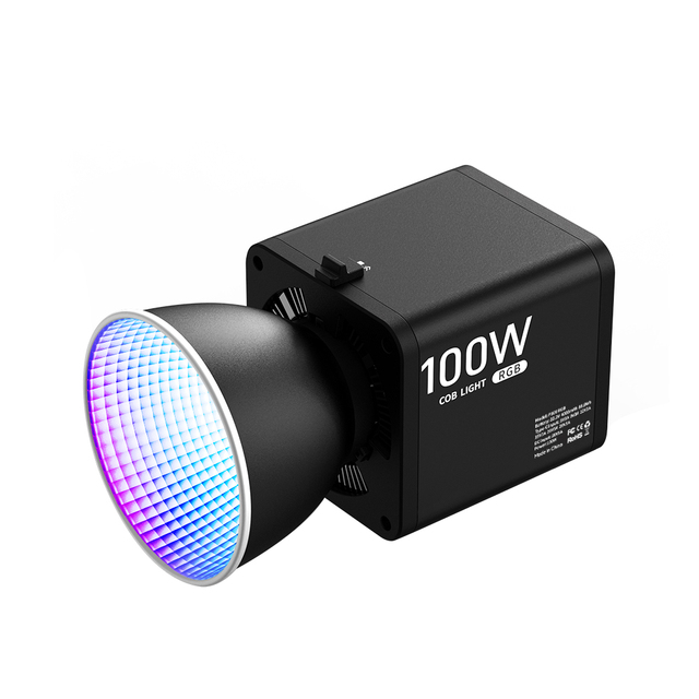 100W RGB Built-in Battery LED COB Video Light Professional Photography Light Dimmable 2700-6500K for Studio Live Streaming