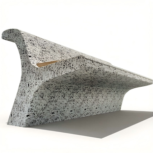 Banc en béton courbé avec assise en bois massif, résistant aux intempéries, pour projets immobiliers commerciaux et urbains - Product Image 5
