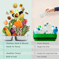 Boîte de rangement portable en acier inoxydable 304 à double compartiment pour sauces et collations, avec couvercle hermétique et anti-fuite, idéale pour les vinaigrettes.
