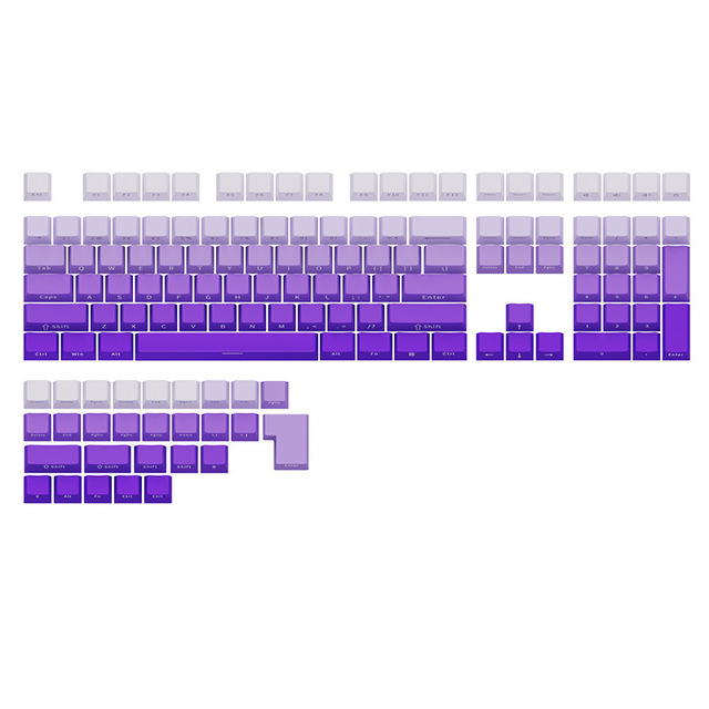 Gradient 136 Keys Full Set Keycaps Mechanical Keyboard Side Engraving Light Transmission Gradient Color Effect Keyboard Keycaps