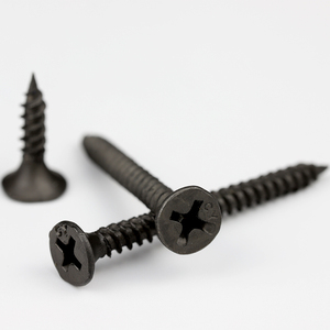 100 unids/bolsa tornillo de paneles de yeso de acero al carbono negro M3.5 M4 Phillips Cruz cabeza plana autorroscante tornillos de <span class=keywords><strong>madera</strong></span> para paneles de yeso hilo grueso - Product Image 3