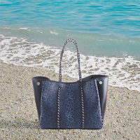 Sac fourre-tout de plage imperméable en néoprène à imprimé léopard tie-dye, personnalisé en usine, vente en gros, collection hiver, par MAY ZOO