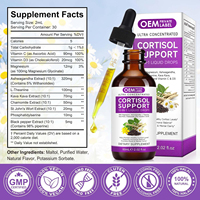 Compléments alimentaires OEM en gouttes pour le sommeil et le stress : Cortisol liquide avec Magnésium, Ashwagandha, L-Théanine, Kava Kava, Camomille, Vitamine C et D3