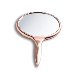 Espejo Cosmético de Mano, Metálico, Azul, con Luz Láser, de Una Sola Cara, Práctico, al por Mayor - Product Image 2