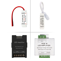 Variateur de lumière LED RGB RGBW avec télécommande, DC 5-24V 24A 10A, boîtier en aluminium, répéteur de signal PWM, extension pour bandes lumineuses COB SMD
