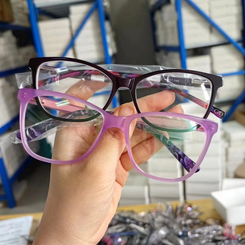 Fashion Trendy Ladies Cat Eye Acetate Eyeglasses Wholesale Optical