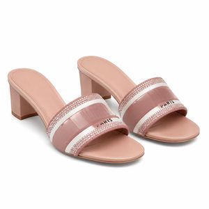 Sandalias de tacón ancho con ribete tejido para mujer, estilo mule, de punta abierta, elegantes e informales, tallas anchas, al por mayor - Product Image 4