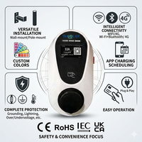 IP55 EV-Ladegerät-Gehäuse Wasserdicht 32A Wallbox AC-Ladestation Energiesparendes EV-Ladegerät 7KW 21KW Typ 2 Steckdose für den Außenbereich