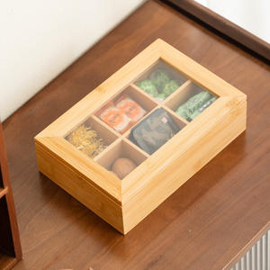 Custom Shaped Natural Polished Rectangular Bamboo Wood <b>Tea</b> <b>Box</b> Modern Multifunctional Design for Kitchen Use - Product Image 2