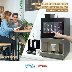 EVOACAS Hot Sale Fresh Coffee Bean to Cup Commercial 9=Kinds-of Hot Self Service Coffee Vending Machine for Bar