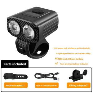 Lampe de vélo rechargeable 550 lumens en ABS et feu arrière à fixation sur cadre, étanche IPX6, LED 5 modes, portable - Product Image 6