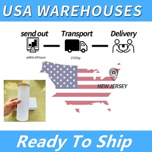 Sublimación PP Lata de vidrio Tapa de bambú Paja 16oz 18oz 25oz Espacios en blanco Almacén de EE. UU. Oso esmerilado Gafas de sublimación de estilo americano - Product Image 2