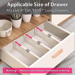 Bedroom Bathroom Kitchen Injection <b>Plastic</b> Adjustable Expandable Clothes <b>Drawer</b> Divider Organizer Separators - Product Image 2