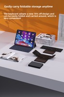 Casing Lipat Keyboard Nirkabel Scissor Switch yang Dapat Diprogram Tanpa Lampu Latar, Tanpa Sambungan, untuk Tablet Mini Portabel Ultra-Tipis Universal