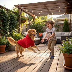 Op maat gemaakte rode hoodies en hoodies voor grote golden retrievers, hondenkleding van puur polyester - Product Image 3