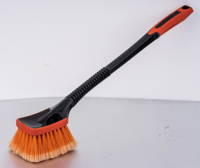 Brosse de lavage de voiture à poils doux MK-C003 51,5 cm, poignée ergonomique antidérapante, outil de détaillage automobile à poils orange pour voiture, camion et SUV