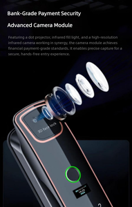 <span class=keywords><strong>Assistant</strong></span> Domestique : Nouveauté 2026 – Serrure Intelligente pour Portes Antivol avec Reconnaissance Faciale 3D et Interphone Vidéo - Product Image 4