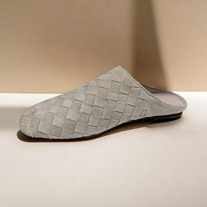 Luxe Hommes Agneau Daim Nuage Pantoufles En Cuir Véritable En Plein Air Voyage Pantoufle Tressé Homme Relax Mocassins Avec Sac D'emballage - Product Image 1