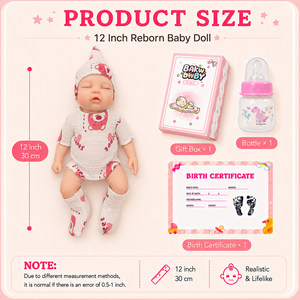 BAkwbwBY Muñeca <span class=keywords><strong>de</strong></span> <span class=keywords><strong>Silicona</strong></span> Compacta <span class=keywords><strong>de</strong></span> 12 Pulgadas con Diseño <span class=keywords><strong>de</strong></span> Bebé Durmiendo, Fácil <span class=keywords><strong>de</strong></span> Estilizar, Tamaño <span class=keywords><strong>Mini</strong></span>, con Juego <span class=keywords><strong>de</strong></span> Accesorios LISTO PARA PRESENTAR - Product Image 3