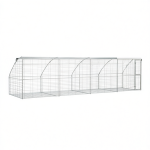 Jaula para pollos plateada de 314.96 x 78.74 x 78.74 pulgadas, recinto metálico para animales - Product Image 1