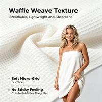 Serviette de Bain et Jupe de Bain en Coton 100% à Motif Gaufré, Personnalisable avec Logo Brodé, Vente en Gros, Couleurs Blanc, Rose, Bleu, Jaune, pour Femme