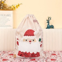Grands sacs de Noël en toile avec cordon de serrage, sacs cadeaux de Noël, sacs du Père Noël, sacs cadeaux de Noël réutilisables en toile de jute avec cordon de serrage