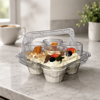 ECODE Contenants en plastique transparents jetables en PET de qualité alimentaire pour cupcakes à emporter avec 12 séparateurs non articulés